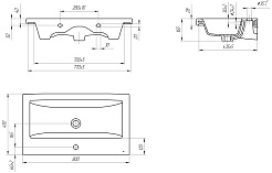 Бриклаер Тумба с раковиной Брайтон 80 (Комо) белая матовая/дуб кера – фотография-6